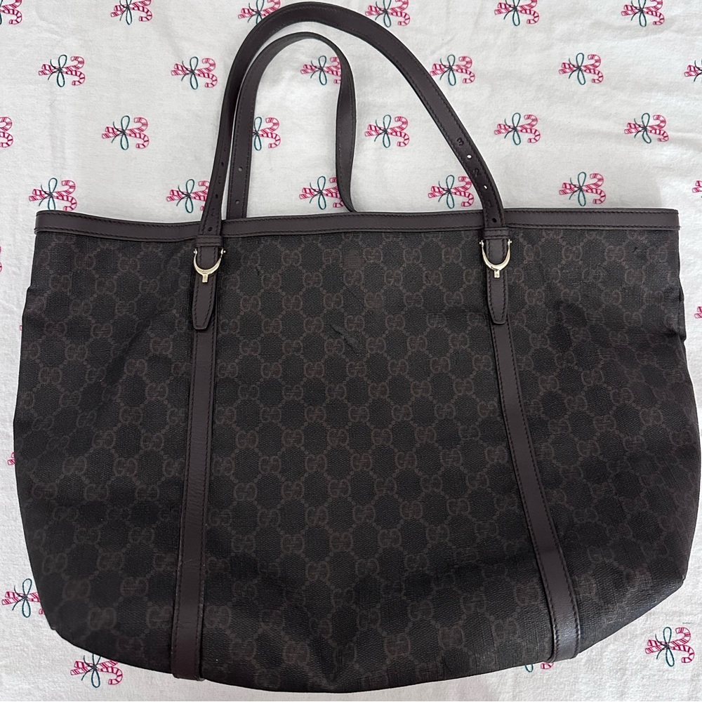 Gucci Dark Brown Monogram Tote - Picture 2 of 13